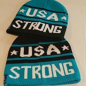 Boston Blue USA STRONG Set of 2 Hats One Size Beanie Cap